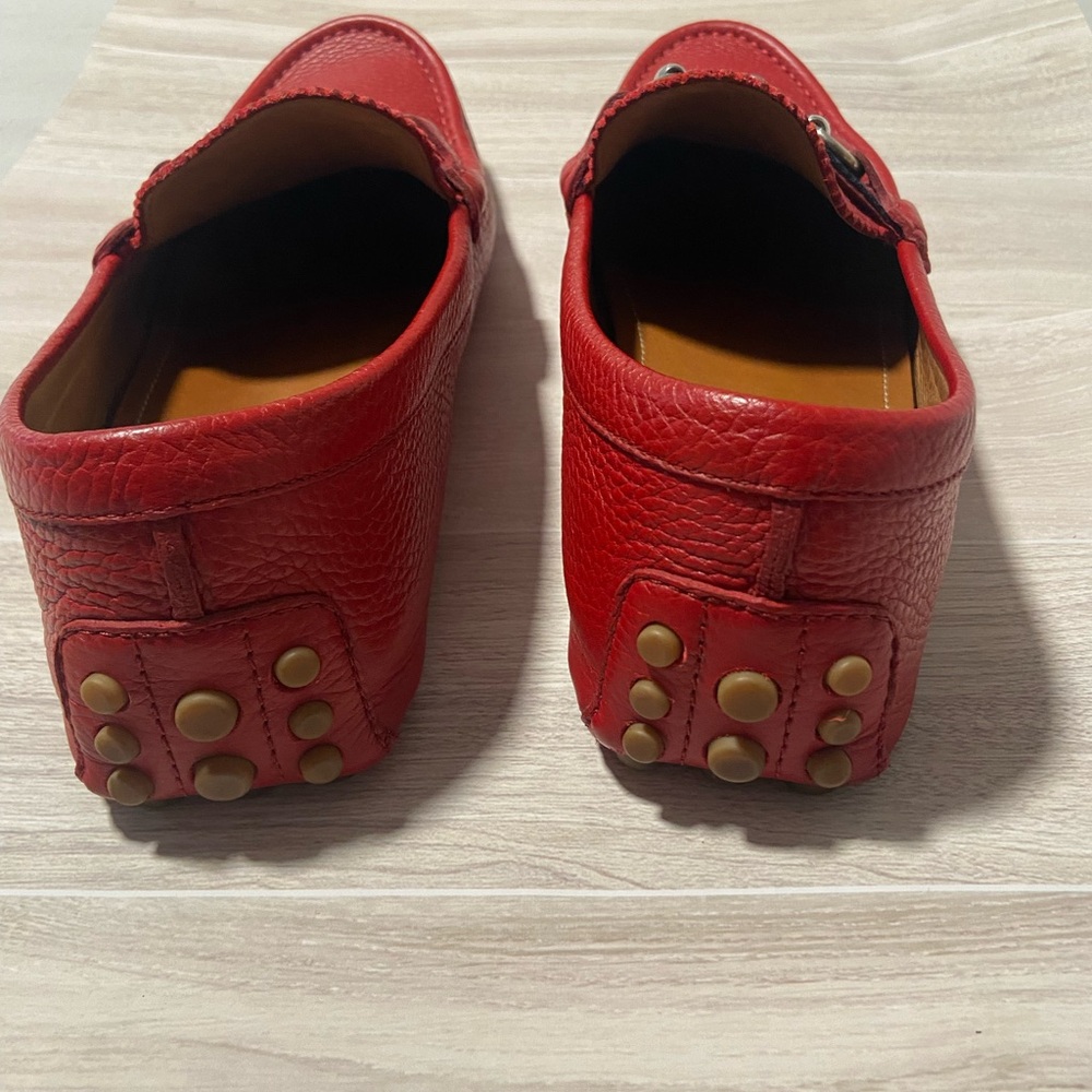 Gucci Red Leather Horsebit Drivers - Picture 3 of 16